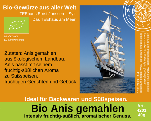 4201 - BIO ANIS- GEMAHLEN- 40g