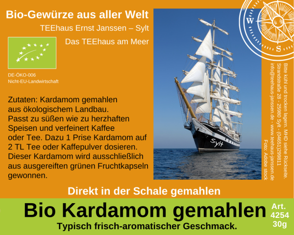 4254 - BIO KARDAMOM - GEMAHLEN - 30g