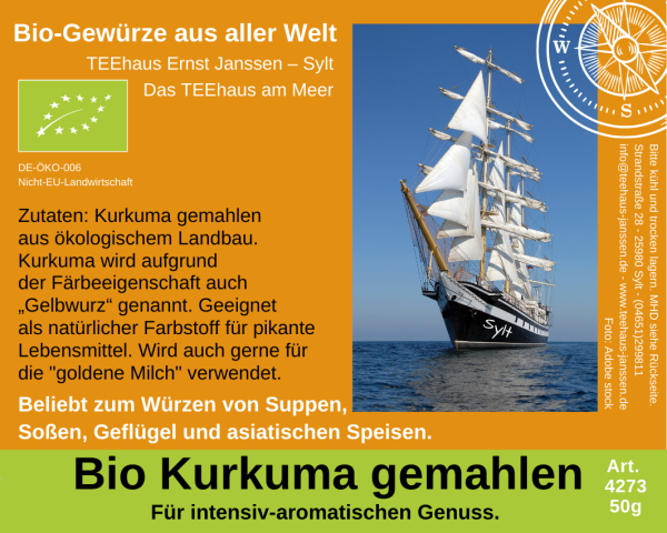 4273 - BIO KURKUMA- GEMAHLEN - 50g