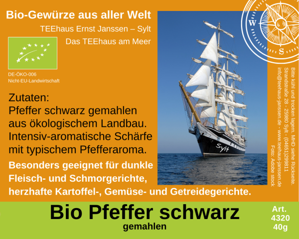4320 - BIO PFEFFER SCHWARZ - GEMAHLEN 40g