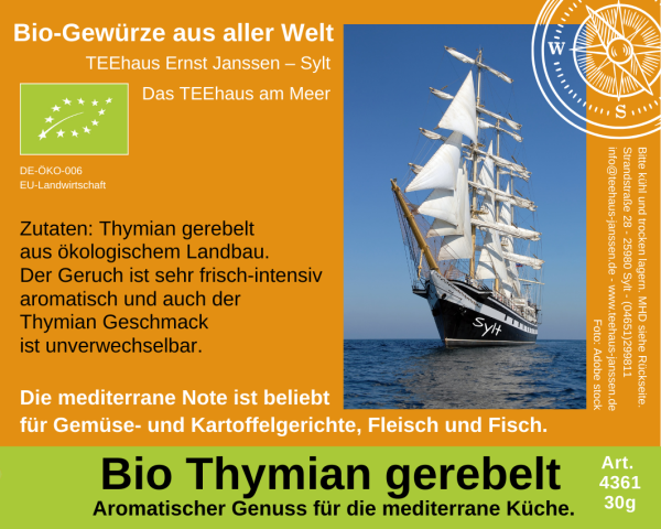 4361 - BIO THYMIAN- GEREBELT - 30g