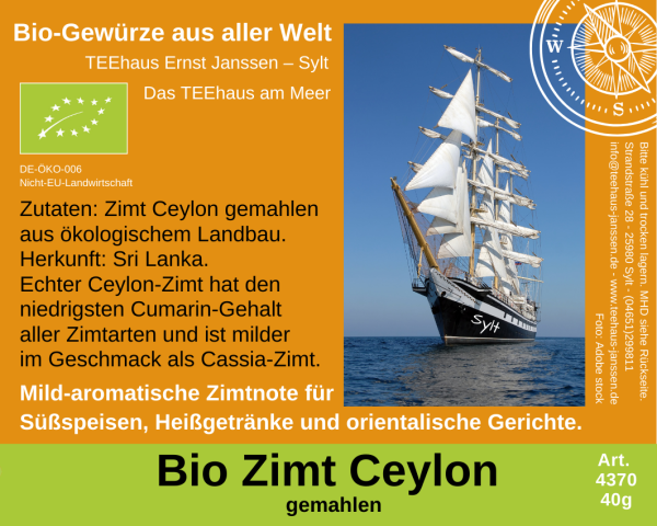4370 - BIO ZIMT CEYLON - GEMAHLEN - 40g