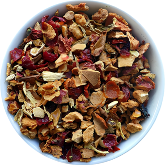 Eine Schüssel mit getrocknetem Tee